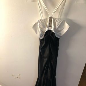 Black and White Mermaid Prom Dress
